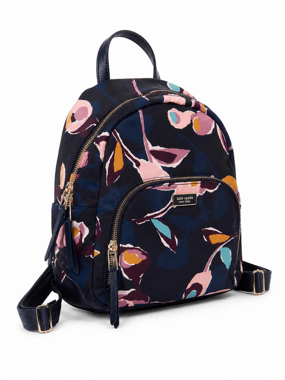 Kate Spade Dawn Paper Rose Medium Backpack Black Multi Floral Nylon WKRU5997